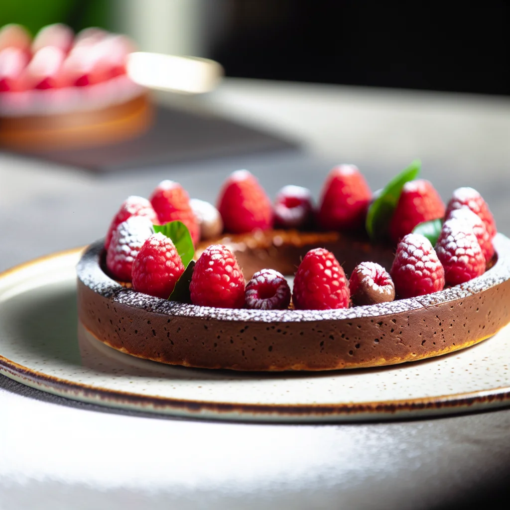 Tarte au Chocolat et Framboises Éclatantes