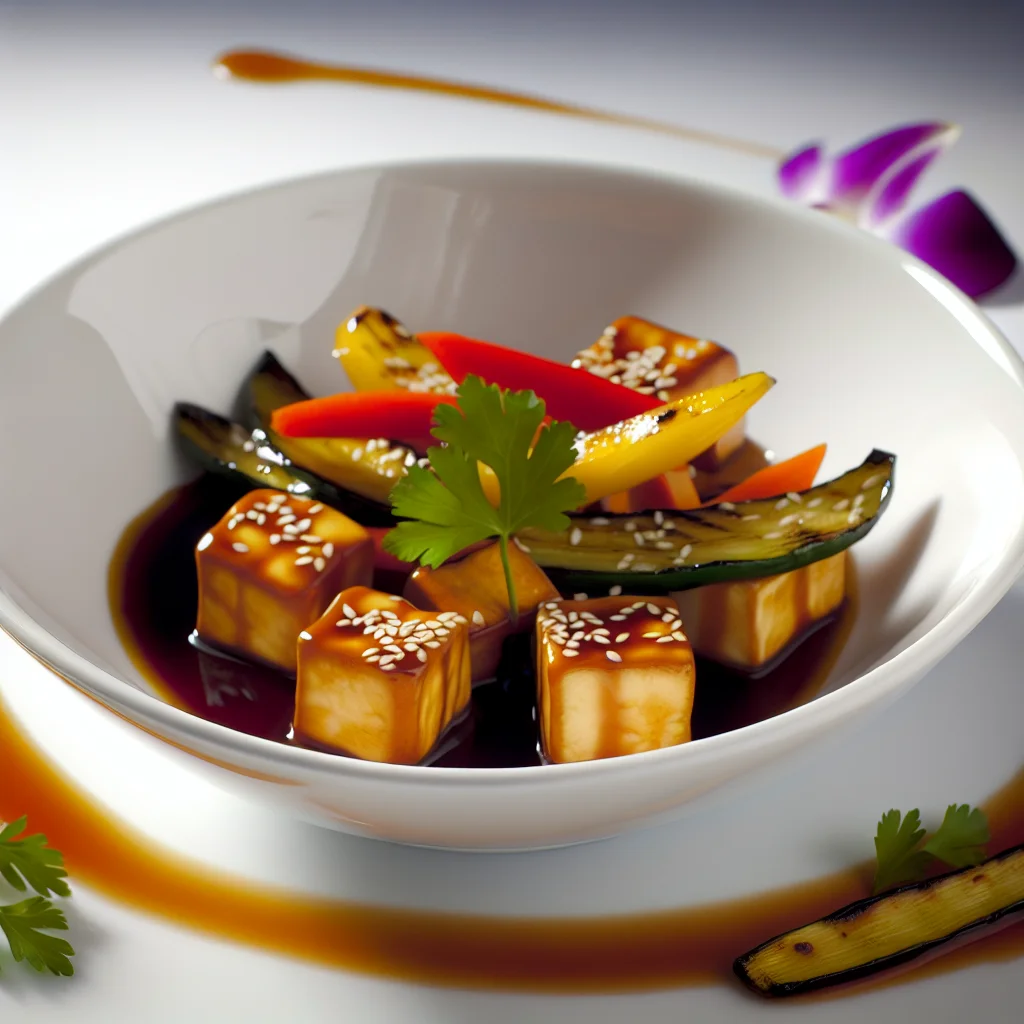Tofu Teriyaki aux légumes grillés