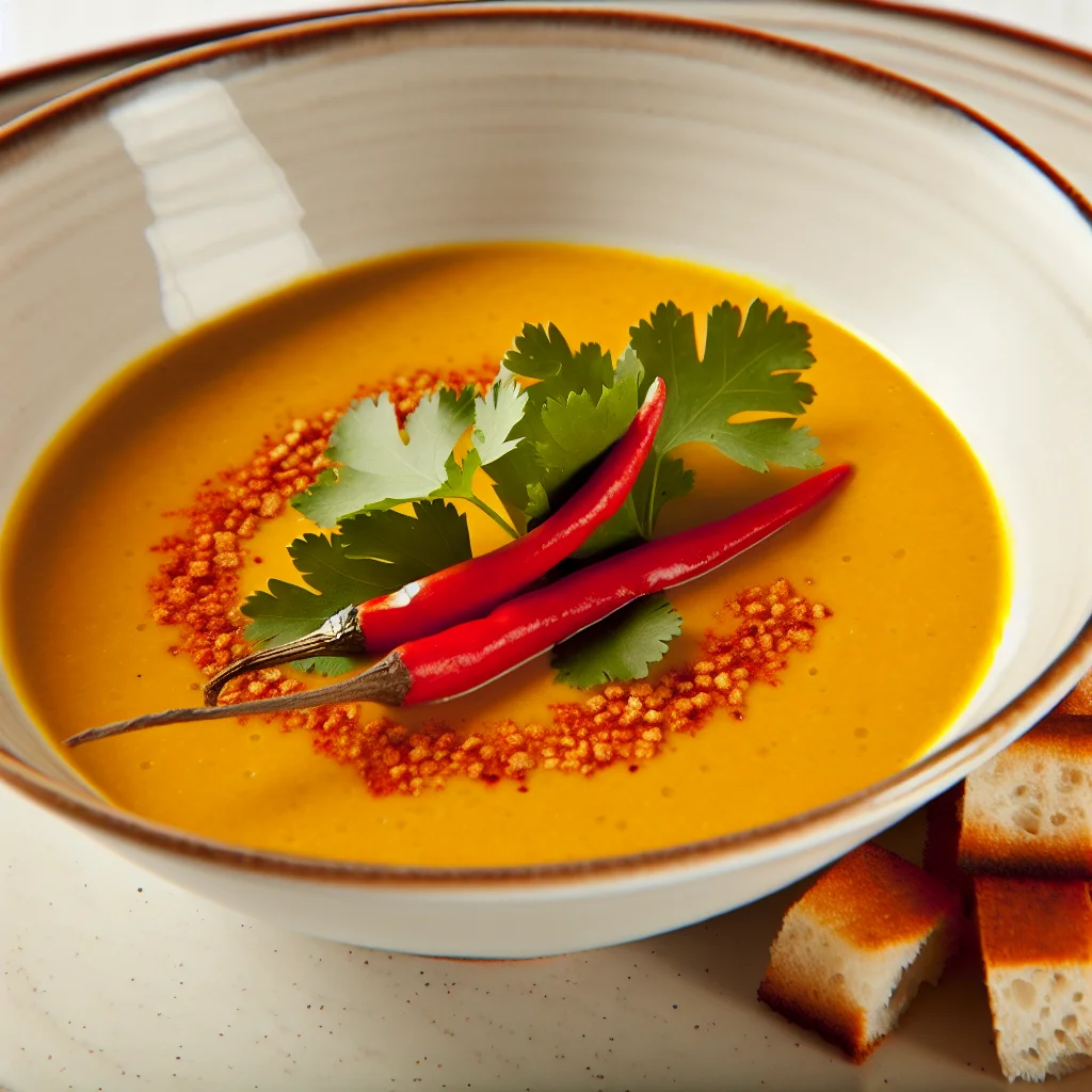 Velouté de potimarron épicé à la noix de coco