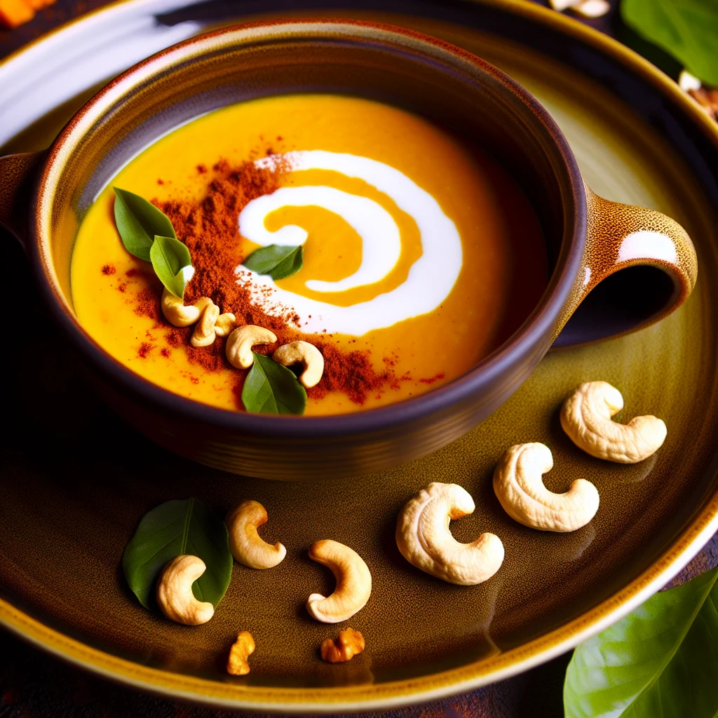Velouté de potimarron épicé aux noix de cajou