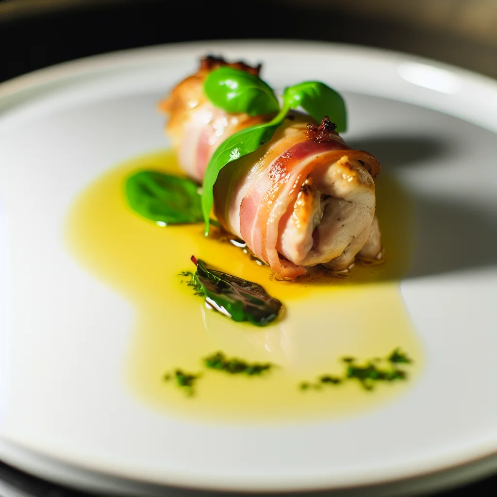 Volaille Enveloppée de Bacon aux Herbes