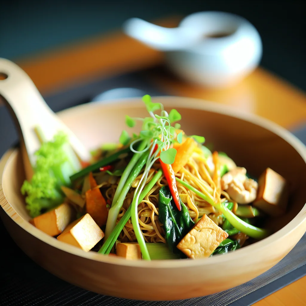 Wok de Nouilles Sautées aux Légumes et Tofu