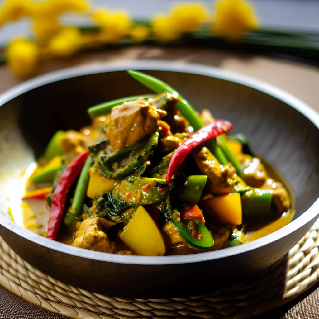 Wok de Poulet au Curry Thaï