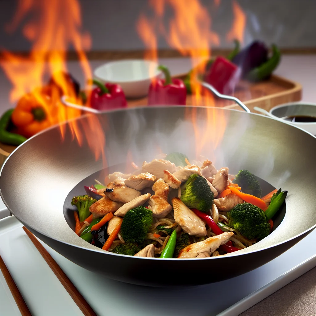Wok de Poulet aux Légumes Sautés